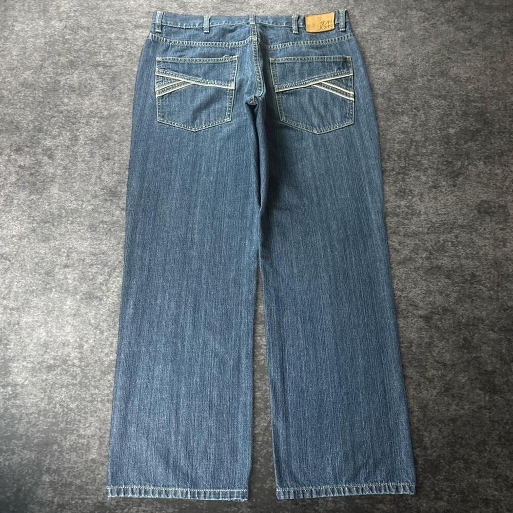 Vintage Y2K Sean John Men’s 38 Baggy Wide Leg Blue Jeans Hip Hop Streetwear